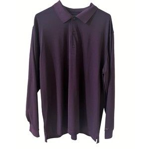Greg Norman Purple Long Sleeve Polo Shirt Size Men's XL Golf Business